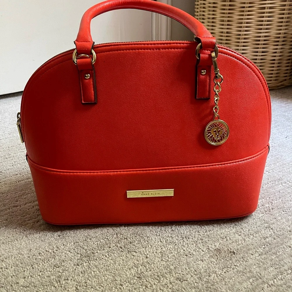 Anne Klein Coral Or Orange Satchel Bag - Picture 2 of 9
